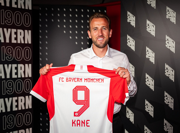 kane with jersey no 9